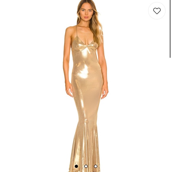 Revolve maxi gold dress worn once to a wedding - Picture 1 of 4